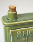 Olive Green Ceramic Oil Bottle