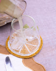 Lemon Slice Beaded Coaster