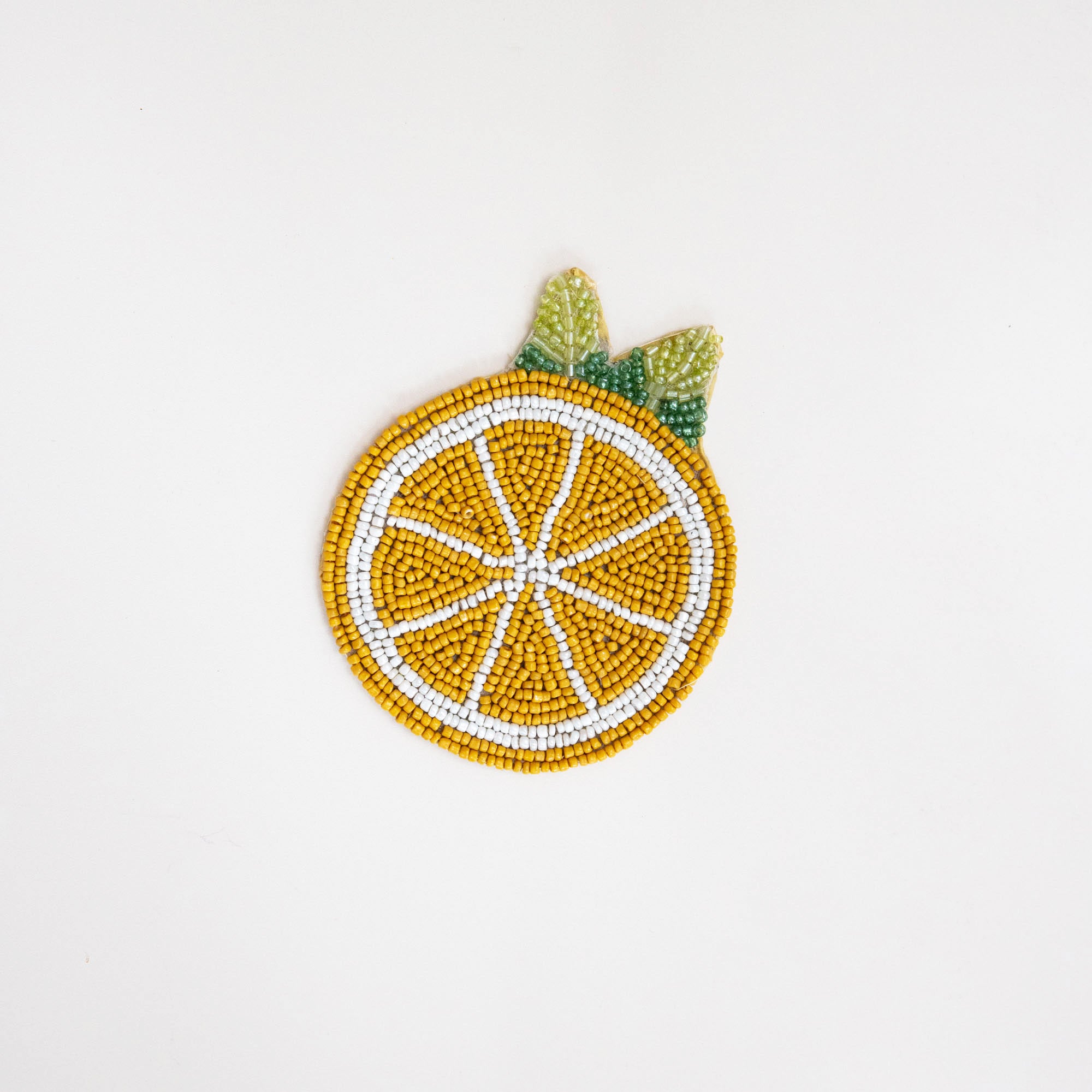 Lemon Slice Beaded Coaster