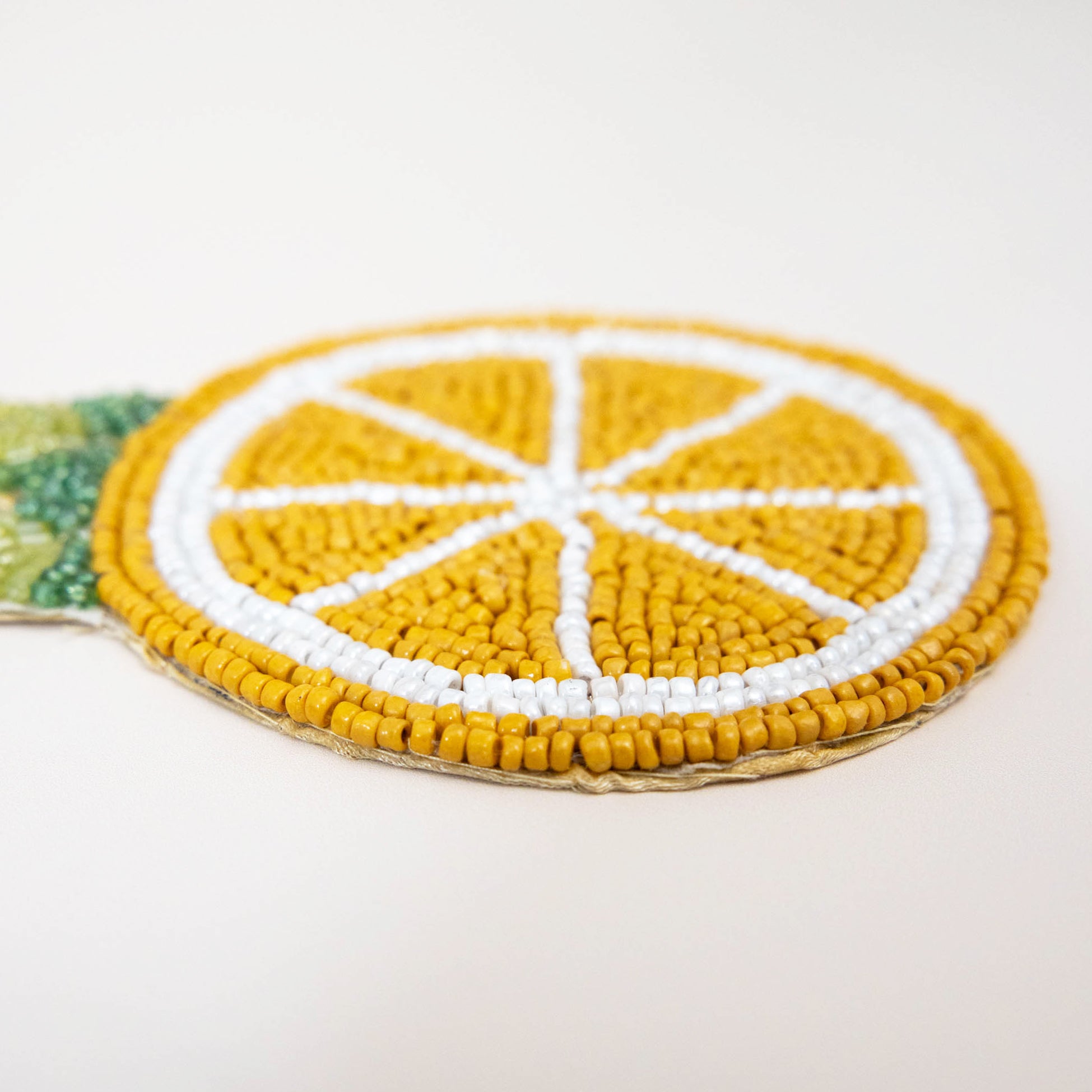 Lemon Slice Beaded Coaster