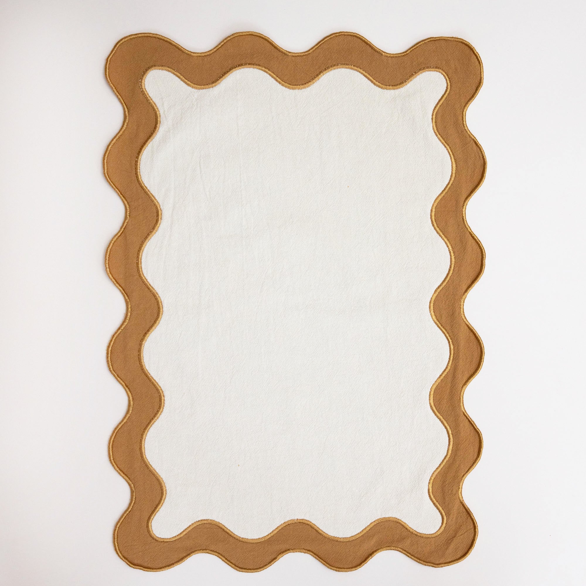 Cream and Turmeric Wavy Edge Placemat